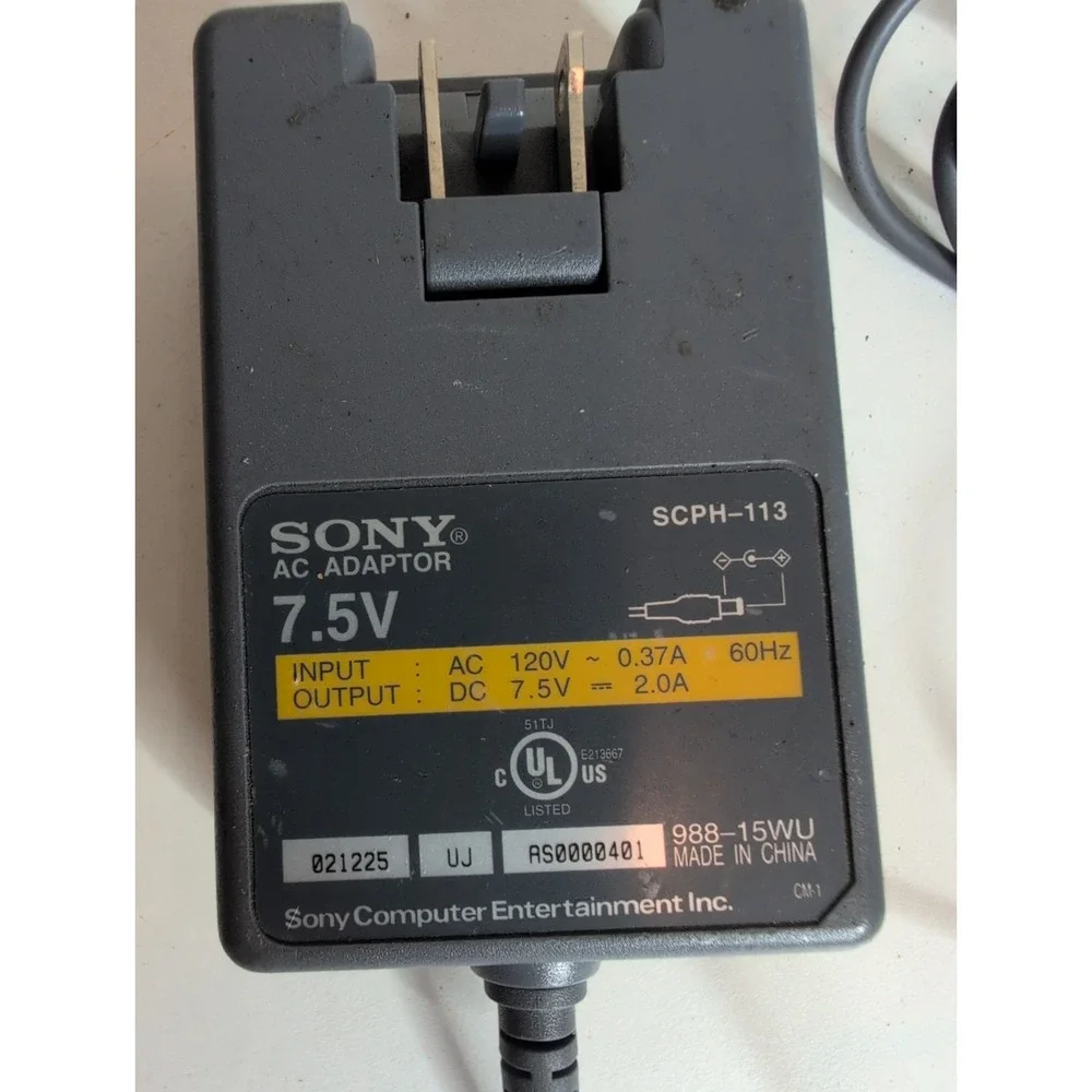 Sony OEM AC Adaptor 7.5V 2.0A SCPH-113 Adapter PlayStation Ps One Psone